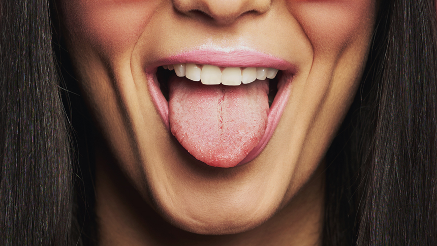 várias bocas em posições diferentes. com dentes, língua, sorriso